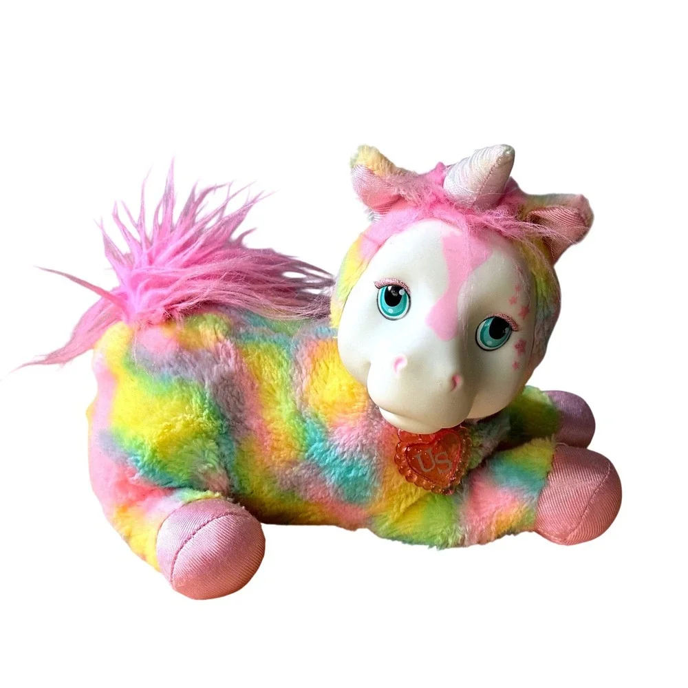 Just Play Rainbow Unicorn Surprise Plush‎ Mother and 1 Baby Tie Dye Pink Yellow - Picture 2 of 10